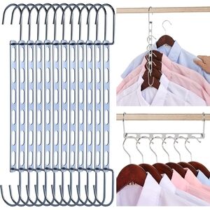 16 Space Saving Metal Hangers Closet Organizers Storage Collapsible Heavy Duty